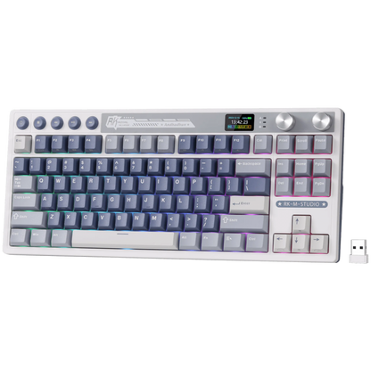 Klawiatura mechaniczna Royal Kludge M87 Beige Switch niebieska