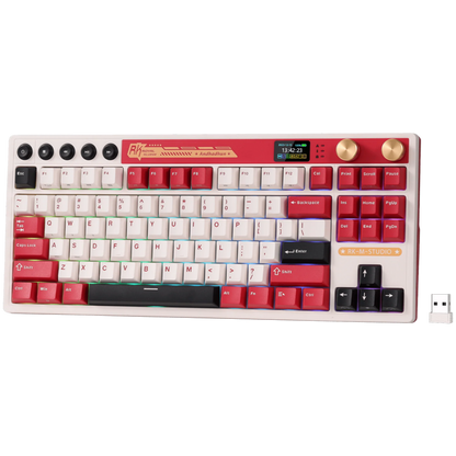Klawiatura mechaniczna Royal Kludge M87 Cream Switch beżowa