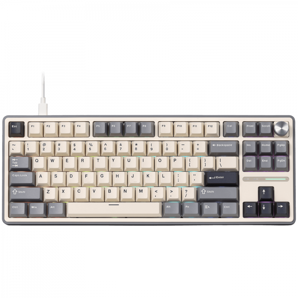 Gaming-Tastatur ROYAL KLUDGE R87Pro kabelgebunden RGB Half Grey