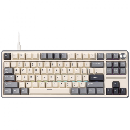 Gaming-Tastatur ROYAL KLUDGE R87Pro kabelgebunden RGB Half Grey
