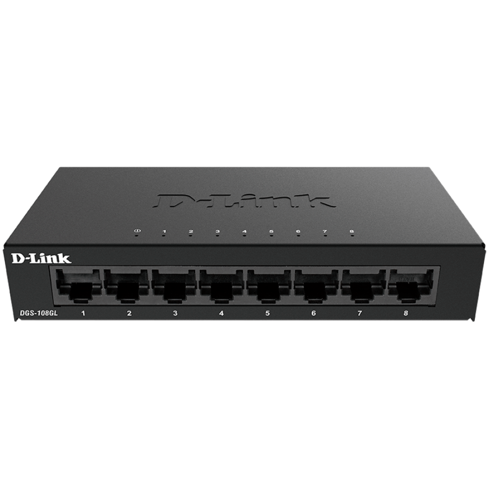 D-Link 8 Port Gigabit Ethernet Switch, black