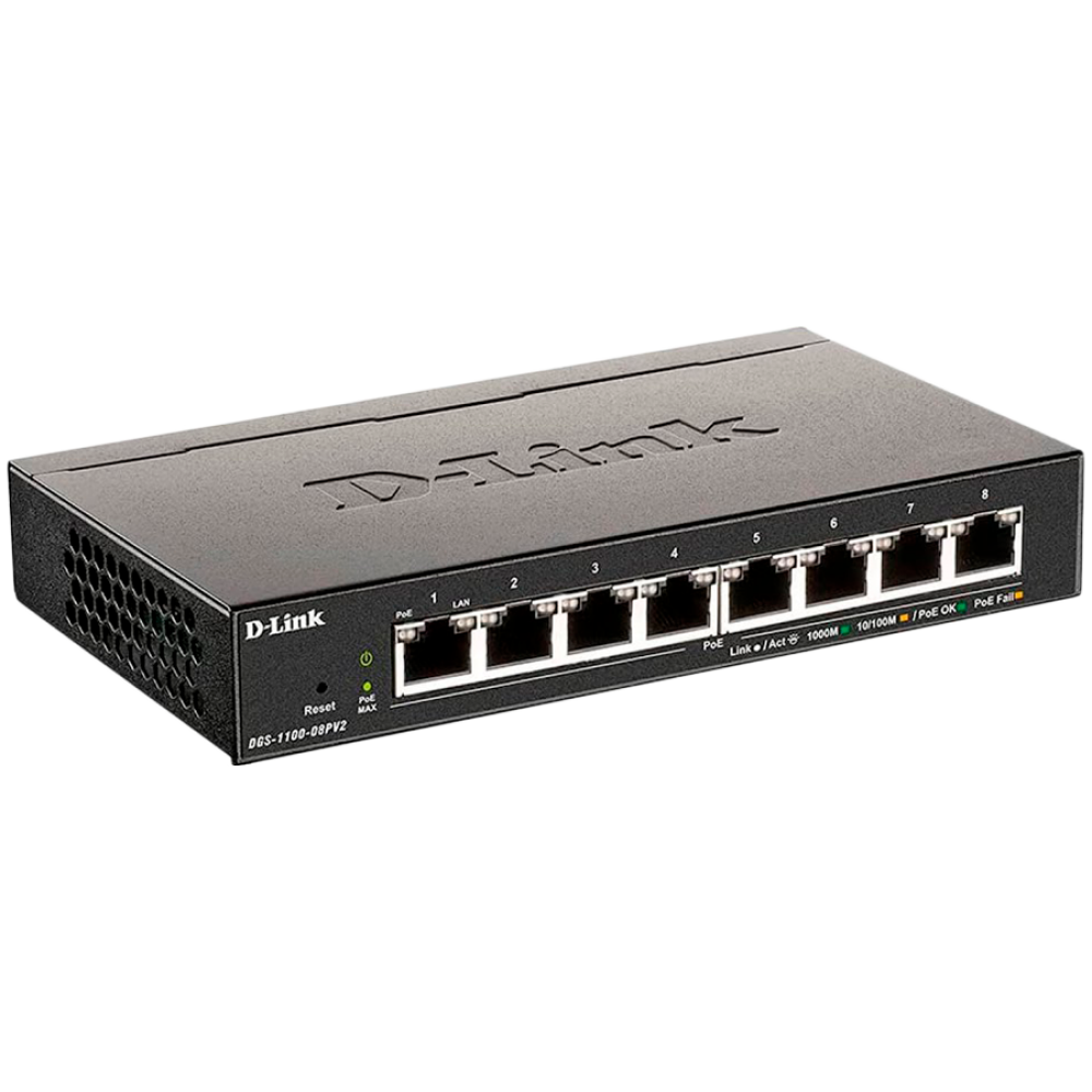 Switch D-Link 8-Port PoE Gigabit Smart Managed 1000 Mbps black