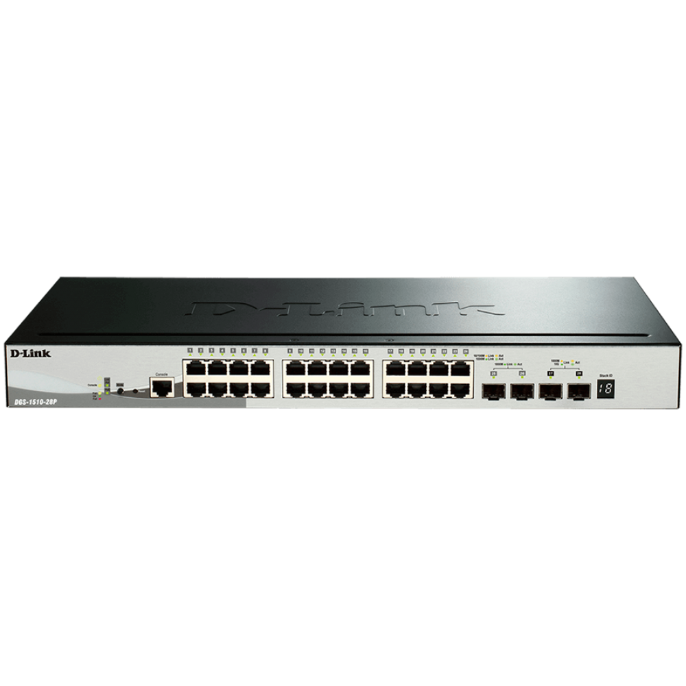 D-LINK 28 Port Gigabit Smart Managed Switch 10G SFP+ black