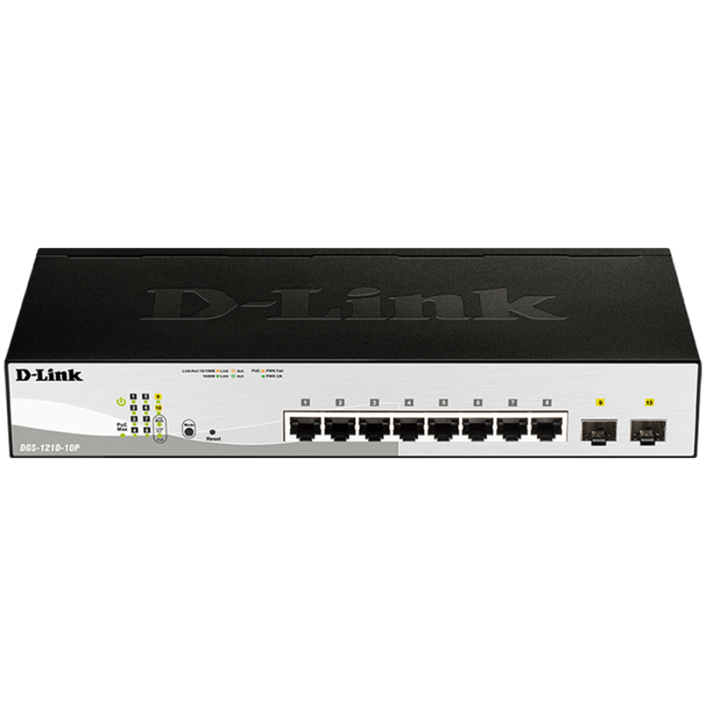 D LINK 10-port PoE Smart Network Switch 1000 Mbps black