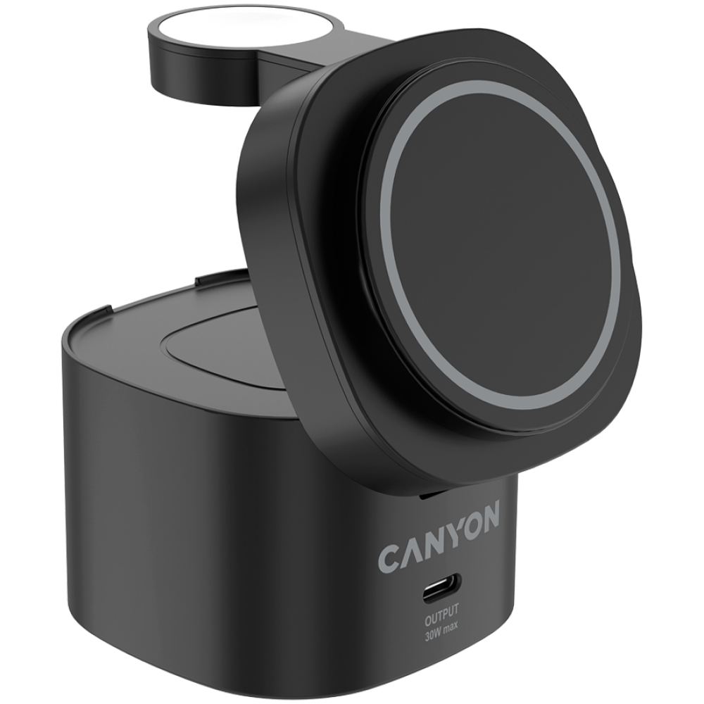 4-in-1 30W USB-C Canyon OnCharge 405 Charging Station, black, adapterless
