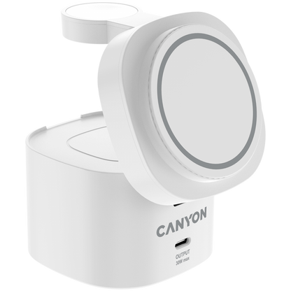 Canyon OnCharge 405 4-in-1 30W Charging Station + 65W USB-C Adapter White
