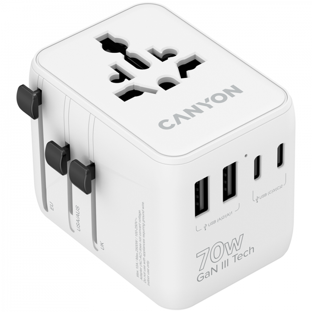 Canyon OnTour 70W EU/UK/US/AUS Travel Adapter White