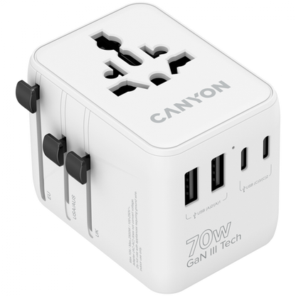 Canyon OnTour 70W EU/UK/US/AUS Travel Adapter White