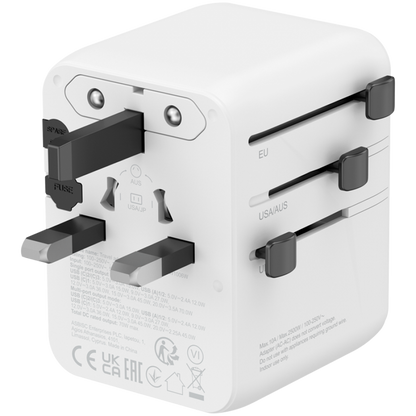 Canyon OnTour 70W EU/UK/US/AUS Travel Adapter White