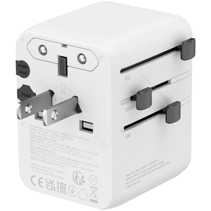 Canyon OnTour 70W EU/UK/US/AUS Travel Adapter White