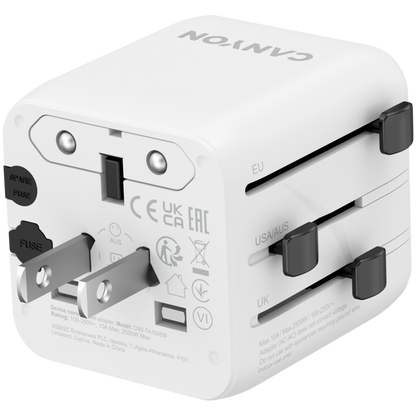 Canyon OnTour One EU/UK/US/AUS Travel Adapter, white