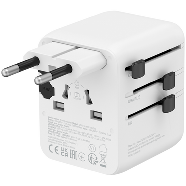 Reiseadapter 20W EU/UK/US/AUS Canyon OnTour weiß
