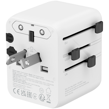 Canyon OnTour 20W EU/UK/US/AUS Travel Adapter white