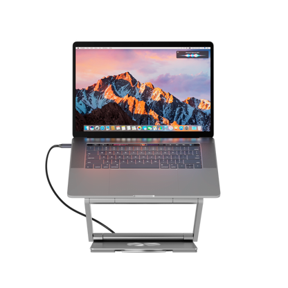 Laptopständer mit USB-C-Hub, HDMI, RJ45, PD Canyon OnStand 2 Grau