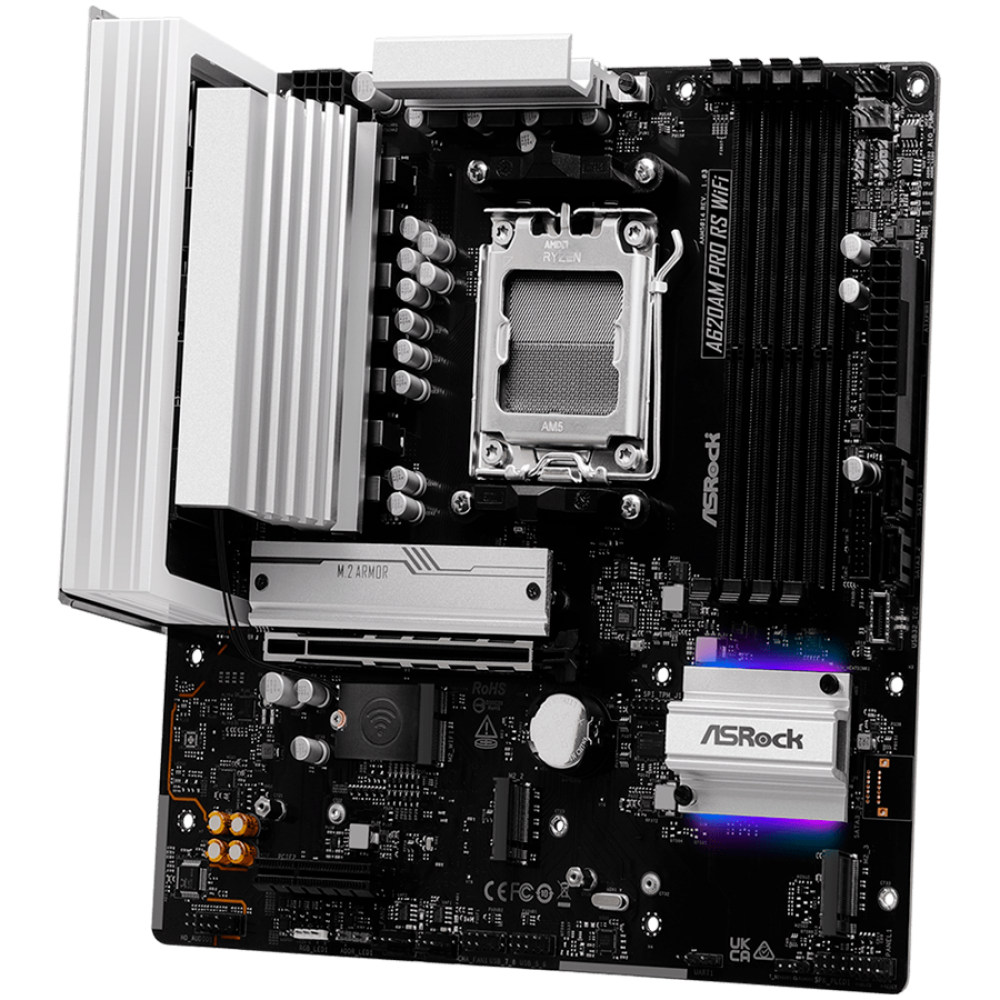 ASROCK A620AM PRO RS WIFI Micro ATX Mainboard für AMD Ryzen 7000/8000/9000 Prozessoren