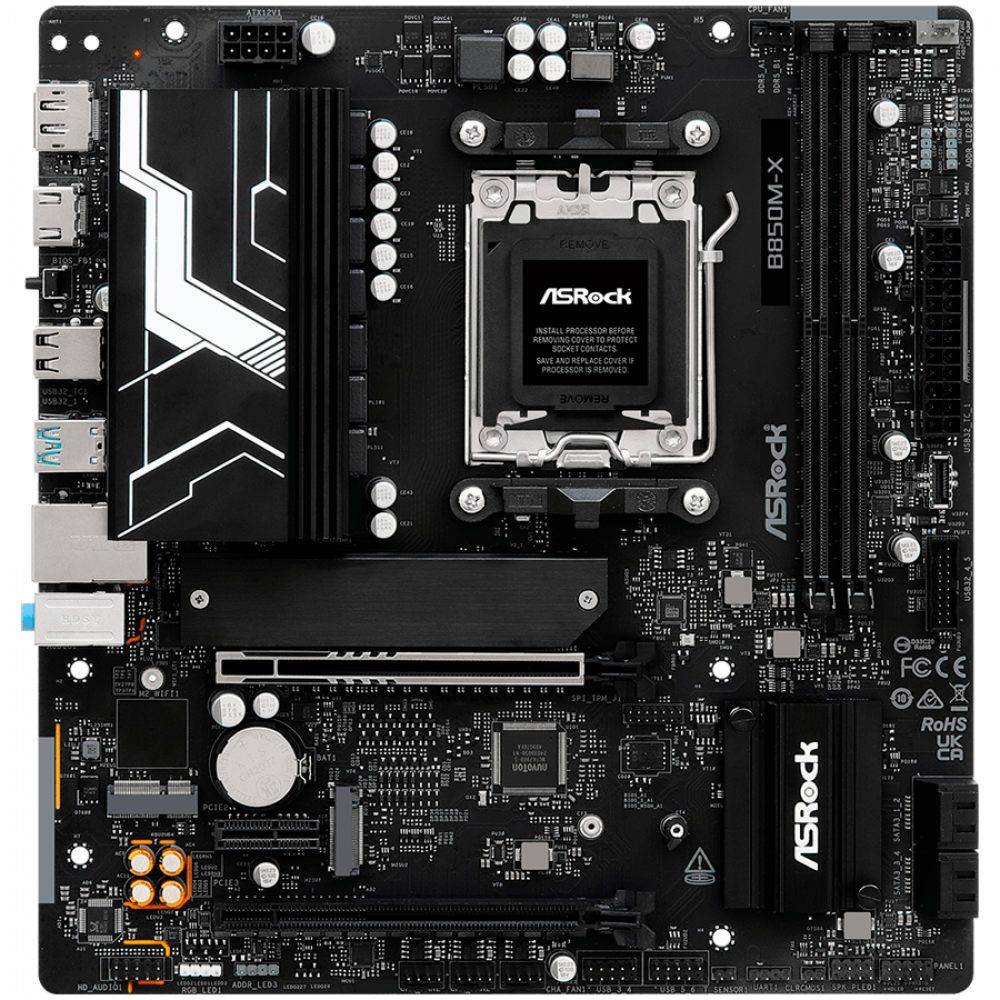 ASROCK B850M X R2.0 Micro ATX Motherboard for AMD Ryzen 7000 series processors DDR5 8200 MHz