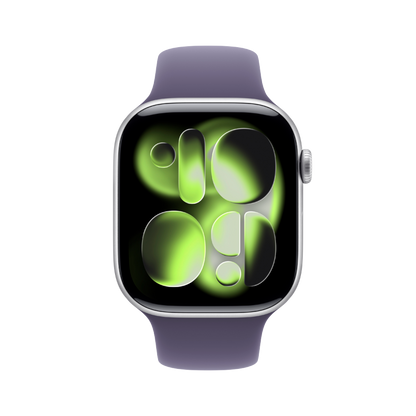 Apple Watch Series 11 GPS Aluminium 46 mm Silber mit Purple Fog Armband