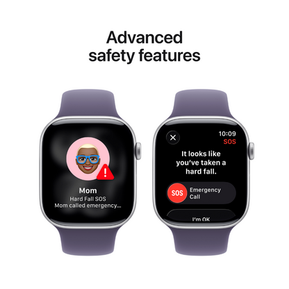 Apple Watch Series 11 GPS Aluminium 46 mm Silber mit Purple Fog Armband