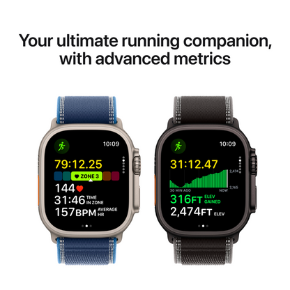Apple Watch Ultra 3 Titan mit blauem Armband