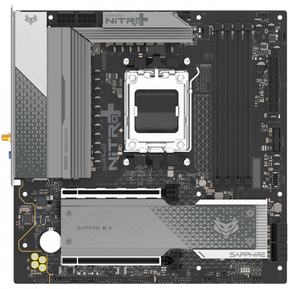 Motherboard SAPPHIRE AMD B850M AM5 NITRO+ Micro ATX DDR5 8000 MHz