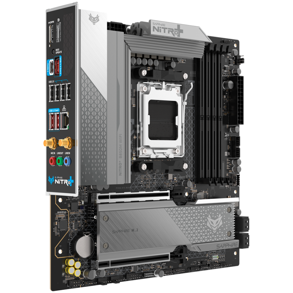 Motherboard SAPPHIRE AMD B850M AM5 NITRO+ Micro ATX DDR5 8000 MHz