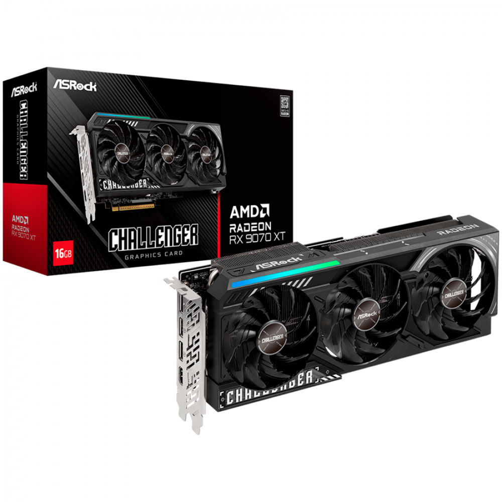 ASROCK AMD Radeon RX 9070 XT Challenger 16GB GDDR6 PCIe 5.0 290x56 mm