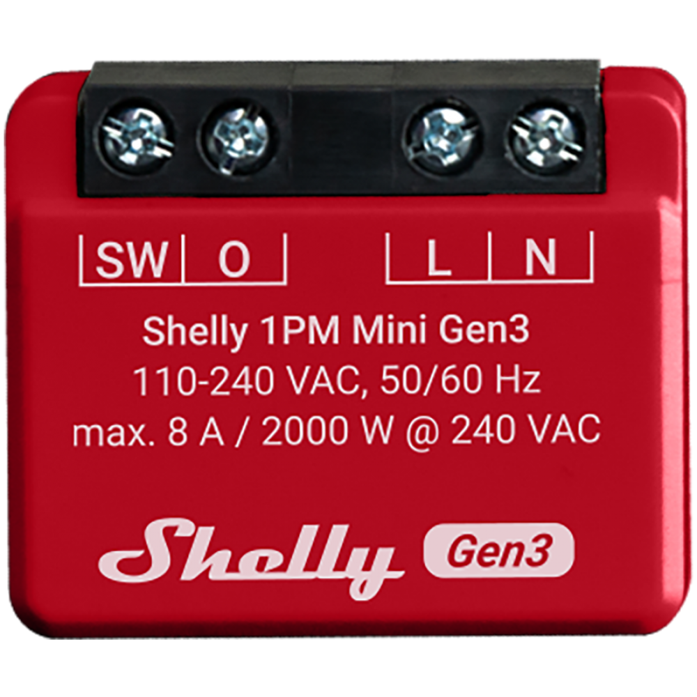 Smart switch with power metering Shelly 1PM Mini Gen3