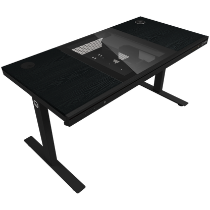 Verstellbarer Gaming-Schreibtisch mit PC, kabellosem Ladegerät, RGB, USB