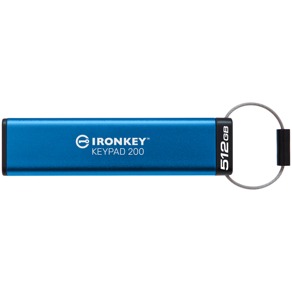 KINGSTON IronKey Keypad 200 256GB USB Flash Drive with PIN Access blue