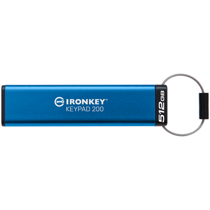 KINGSTON IronKey Keypad 200 256GB USB Flash Drive with PIN Access blue