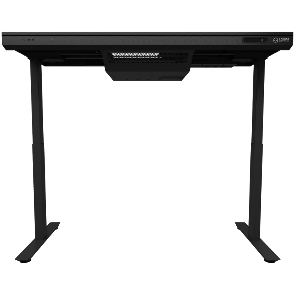 Höhenverstellbarer Gaming-Schreibtisch, mit PC, kabellosem Ladegerät, RGB, schwarz