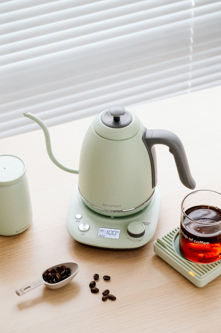 Wasserkocher gooseneck Buydeem K821 mit Temperaturregelung Pastellgrün