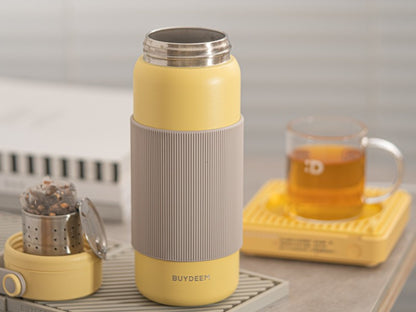 Buydeem CD1011 Thermos with Infuser 400 ml Pastel Yellow