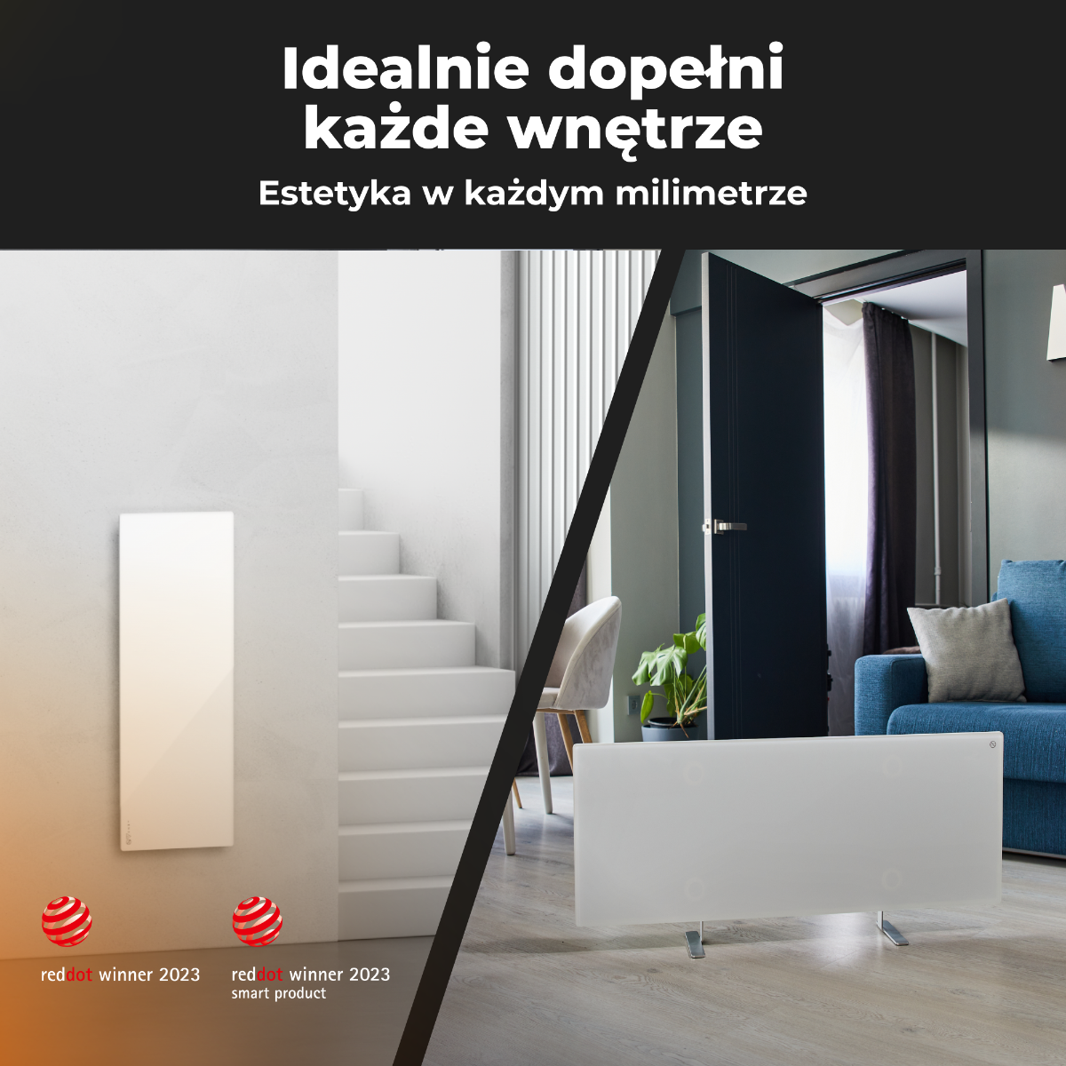 Elektrische Glasheizung Slim 1 cm Infrarot 700W Aeno Smart weiß