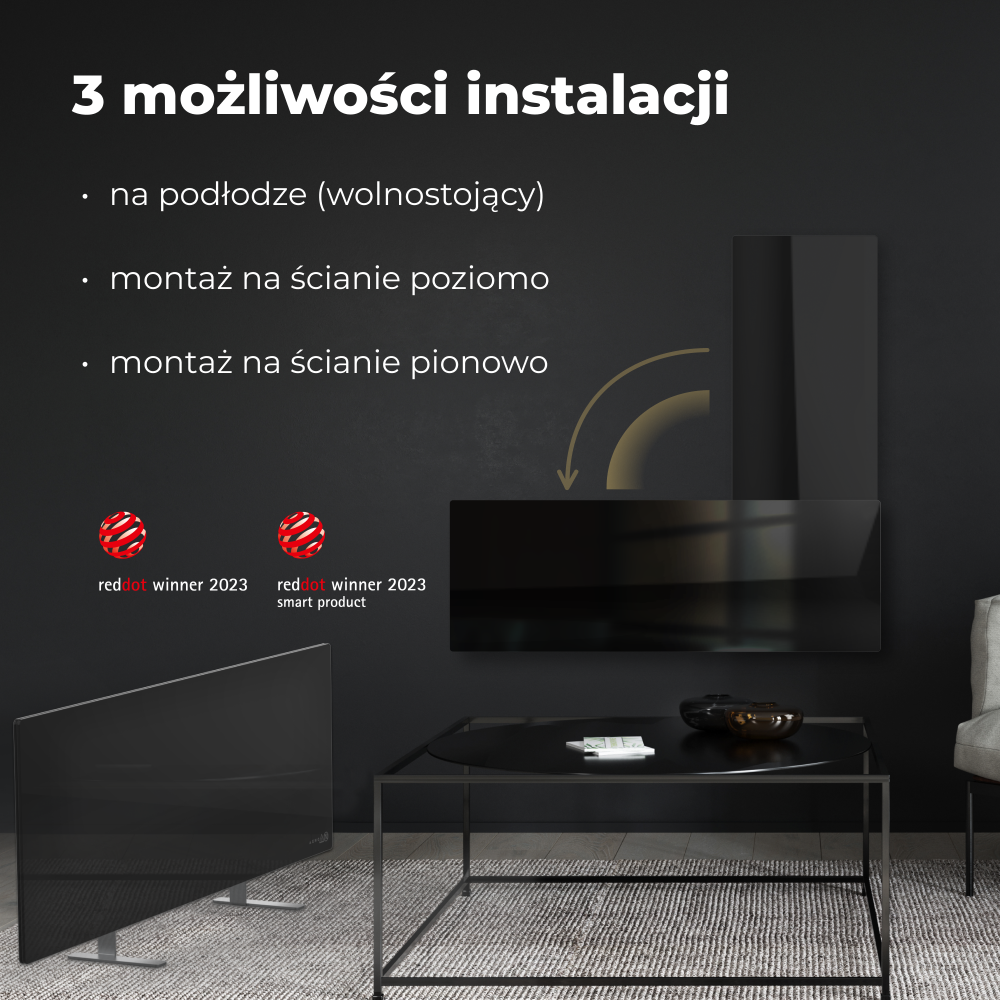 Aeno Smart Infrarot-Heizpaneel 700W slim 1 cm schwarz