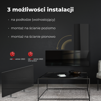 Aeno Smart Infrarot-Heizpaneel 700W slim 1 cm schwarz