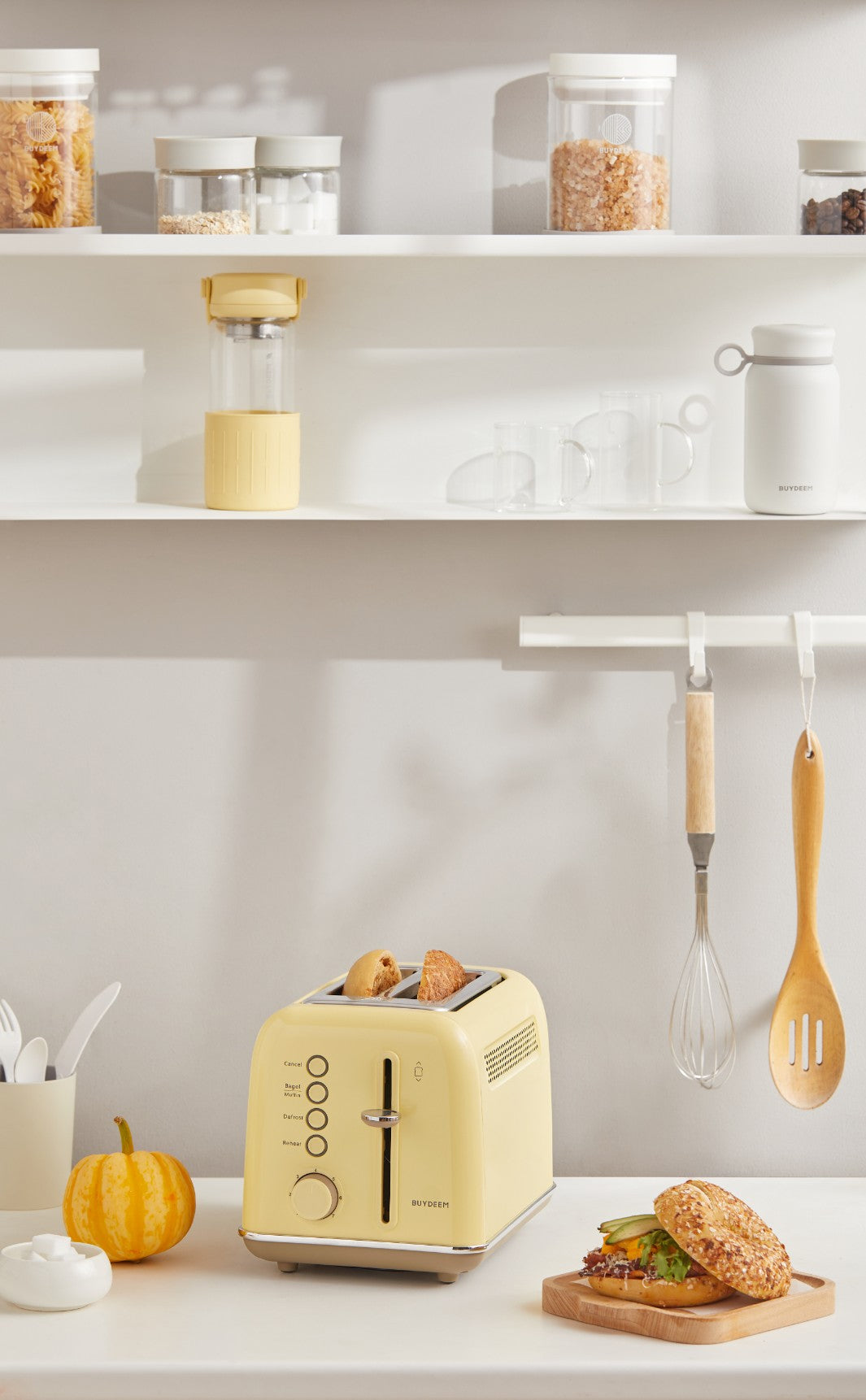 Toaster Buydeem DT620E Auftauen 7 Stufen 900W Pastellgelb