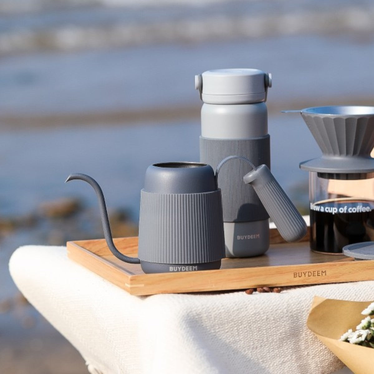 Buydeem CD2006 retro gooseneck kettle 350 ml Pastel Grey