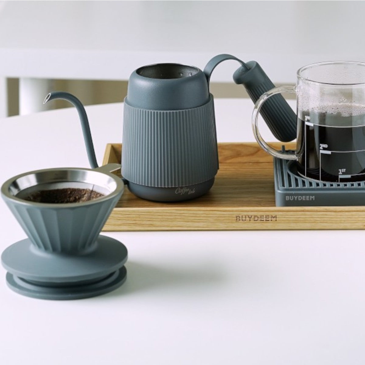 Buydeem CD2006 retro gooseneck kettle 350 ml Pastel Grey