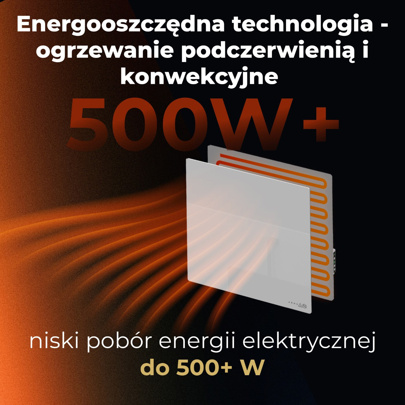 AENO GH11S Quadro Smart 1cm 500W Infrared Electric Heater