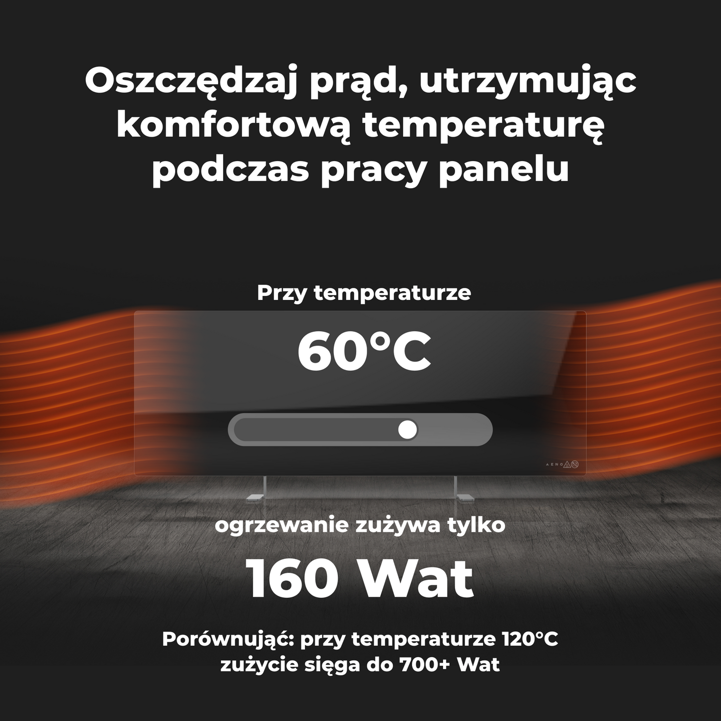 Aeno Smart Infrarot-Heizpaneel 700W slim 1 cm schwarz
