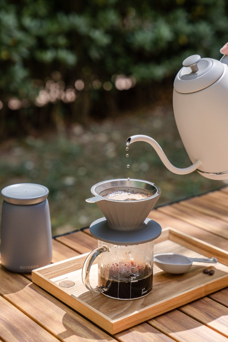 Buydeem K821 Gooseneck Electric Kettle with Temperature Control, Pastel Cream
