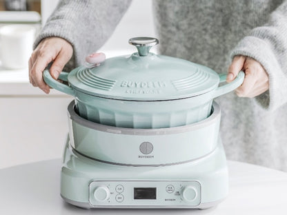 Emaillierter gusseiserner Topf Buydeem CP551 3,9l Pastellgrün