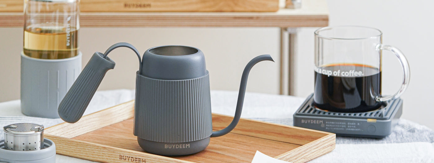 Buydeem CD2006 retro gooseneck kettle 350 ml Pastel Grey