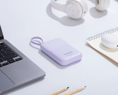 Powerbank 10000 mAh PD 22.5W mit Kabel Canyon OnPower 101 lila
