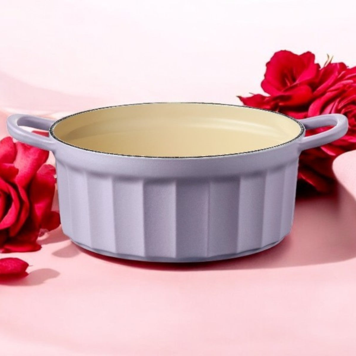 Buydeem CP521 Gusseisen-Emaille-Topf 2,9l Küchengerät Pastell-Lila