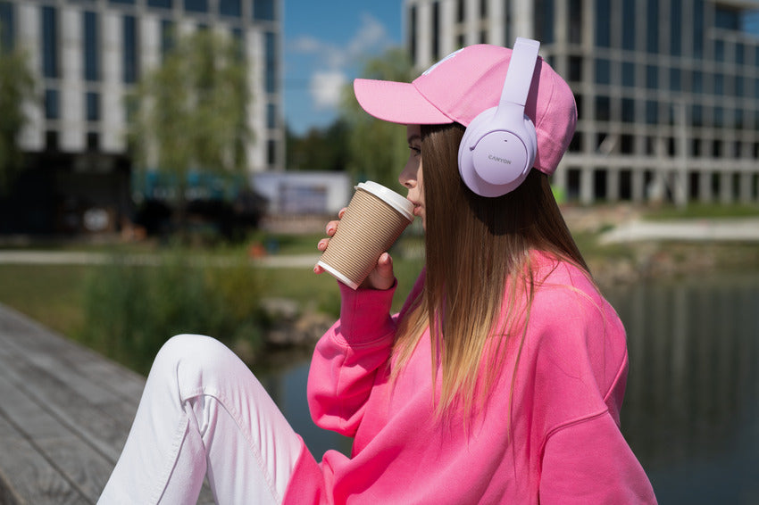 Canyon OnRiff 10 kabellose ANC-Over-Ear-Kopfhörer lila