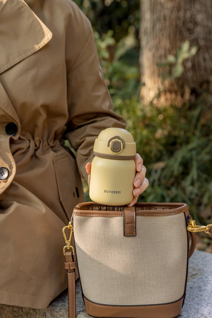 Thermoflasche Thermoskanne für Kinder für die Handtasche 200 ml Buydeem TAN200 hellgelb