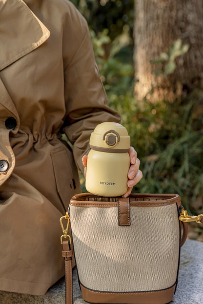 Thermoflasche Thermoskanne für Kinder für die Handtasche 200 ml Buydeem TAN200 hellgelb