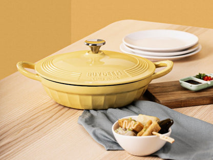 Buydeem CP581 Enameled Cast Iron Pot 3.3L Pastel Yellow
